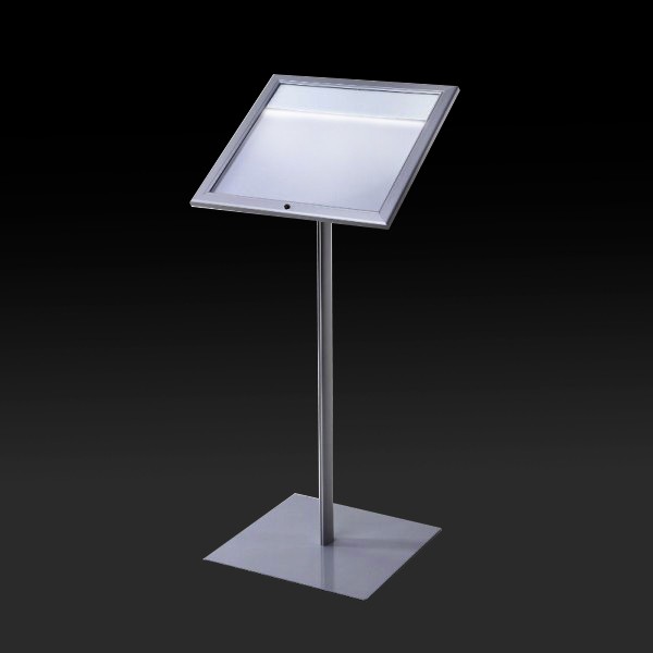 Leggio PortaMenu Per Bar E Ristoranti - Palo In Acciaio E Base In Teak | Espositore Menù Con Luci LED - Foto 5