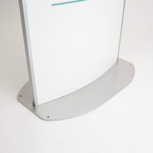 base in metallo piatta per totem autoportante bifacciale da esterno
