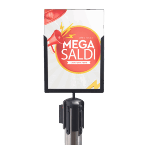 porta avvisi a4 verticale per colonnine segnapercorso con nastro 3 metri