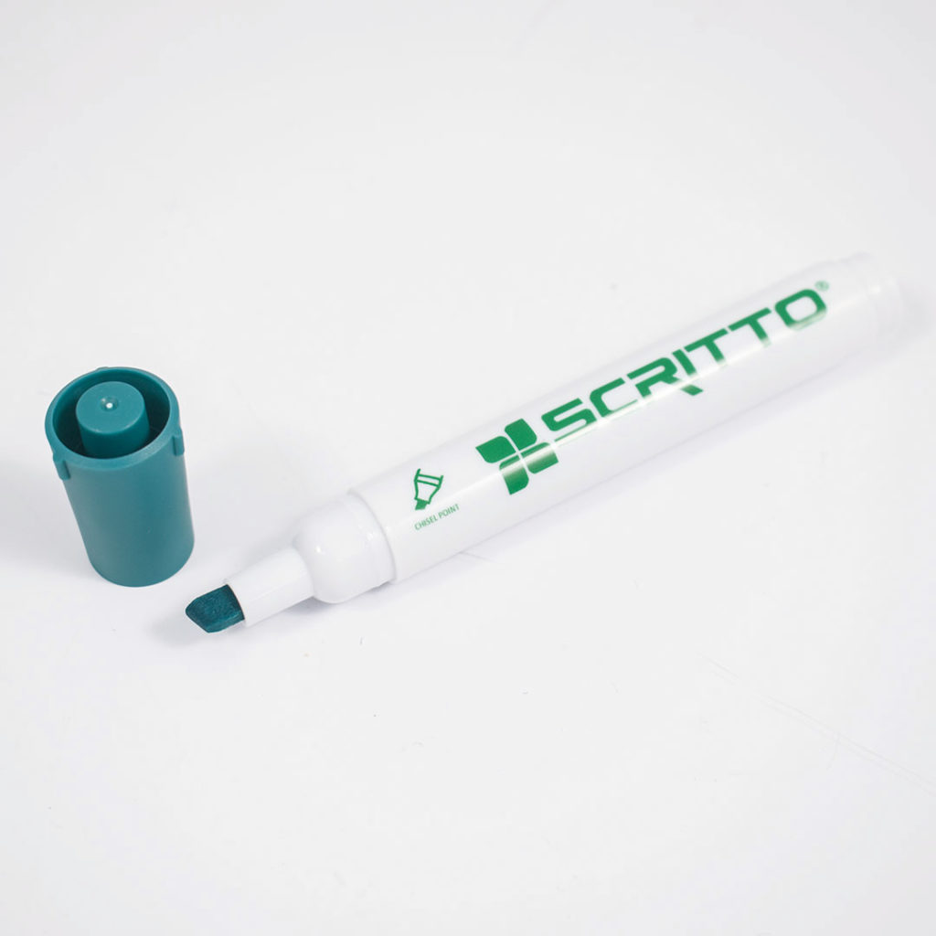 pennarello verde per lavagna bianca