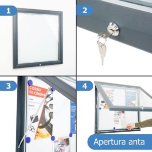 Istruzioni apertura anta bacheca