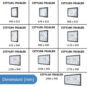 Dimensioni bacheche grigio RAL 7016