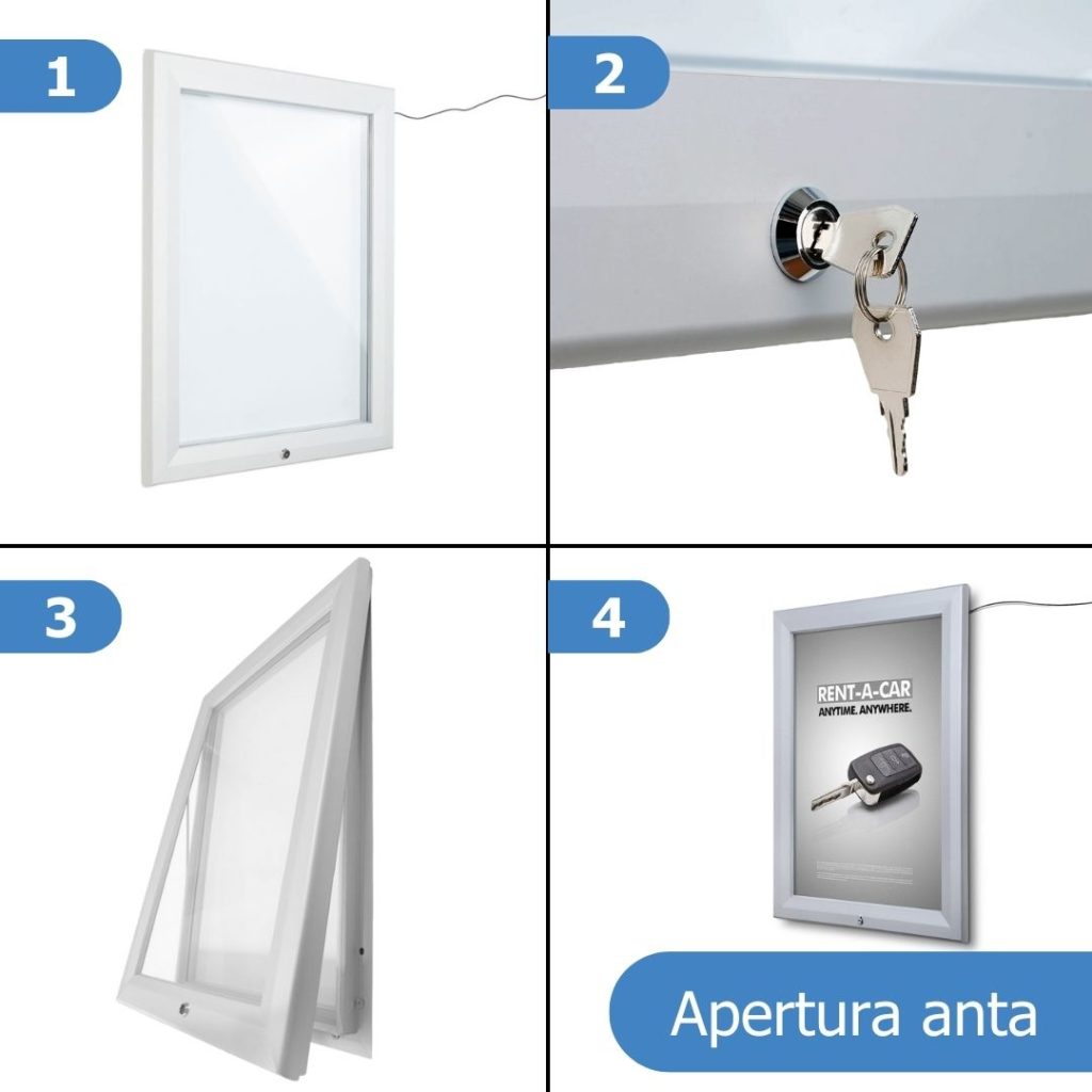 Istruzioni apertura anta bacheca