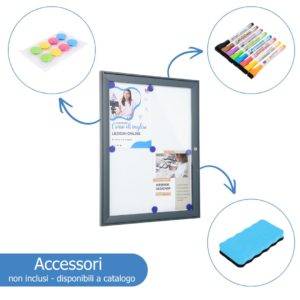 Accessori per bacheca: kit magneti, kit pennarelli, cancellino