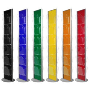 Espositore girevole serie COLOR in plexiglass colorato bifacciale