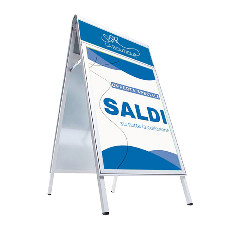 Cavalletto pubblicitario MAXI porta poster con base zavorrabile