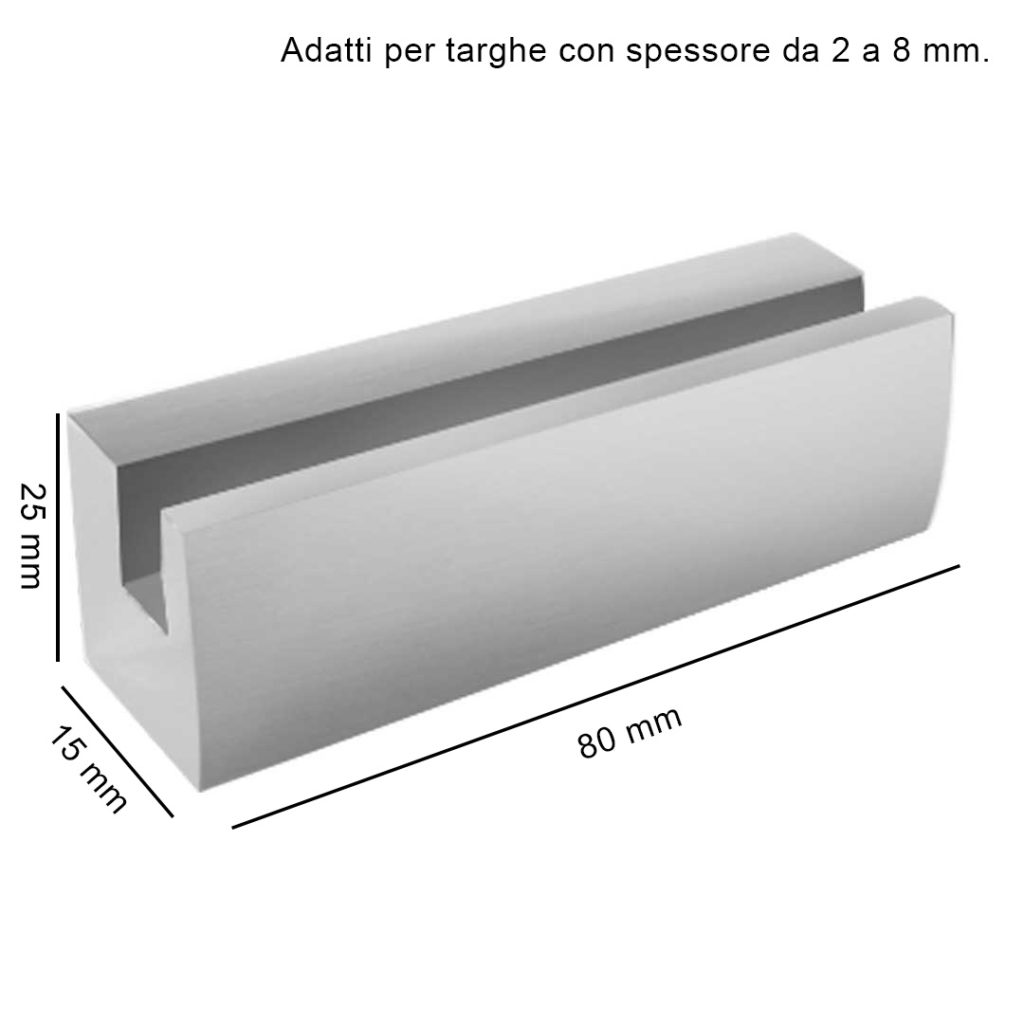 distanziale da muro in acciaio finitura satinata misure