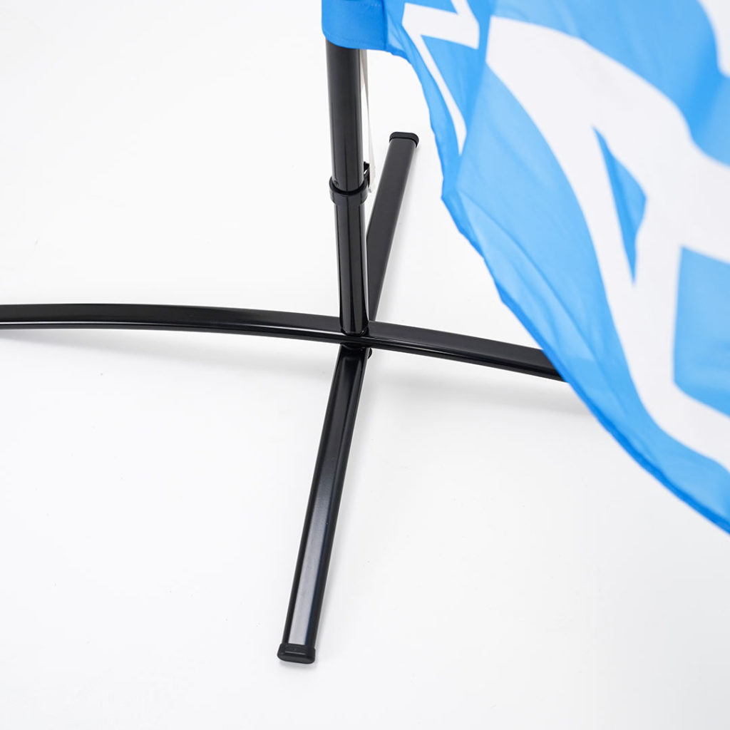 base in metallo a croce finitura nera lucido