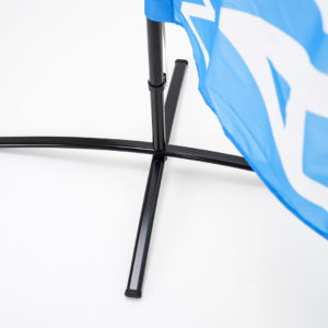 base in metallo a croce finitura nera lucido