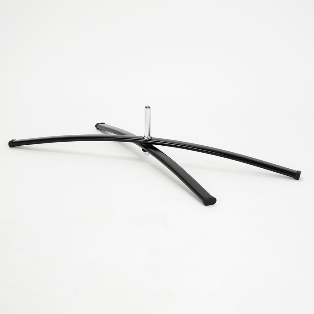 base in metallo a croce finitura nera mezza chiusa