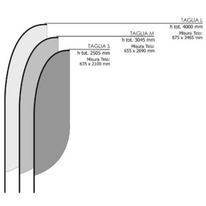 bandiera a piuma dimensioni