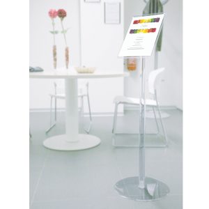 leggio a pavimento porta comunicazioni trasparente