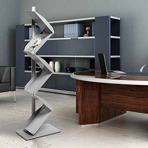 Espositore da terra pieghevole ZIG ZAG con 6 ripiani porta brochure A4