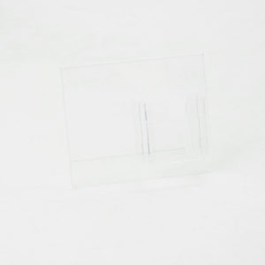 porta avvisi da banco in plexiglass trasparente