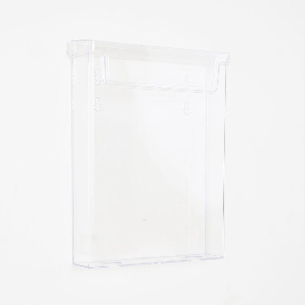 porta depliant a4 da muro in plexiglass trasparente
