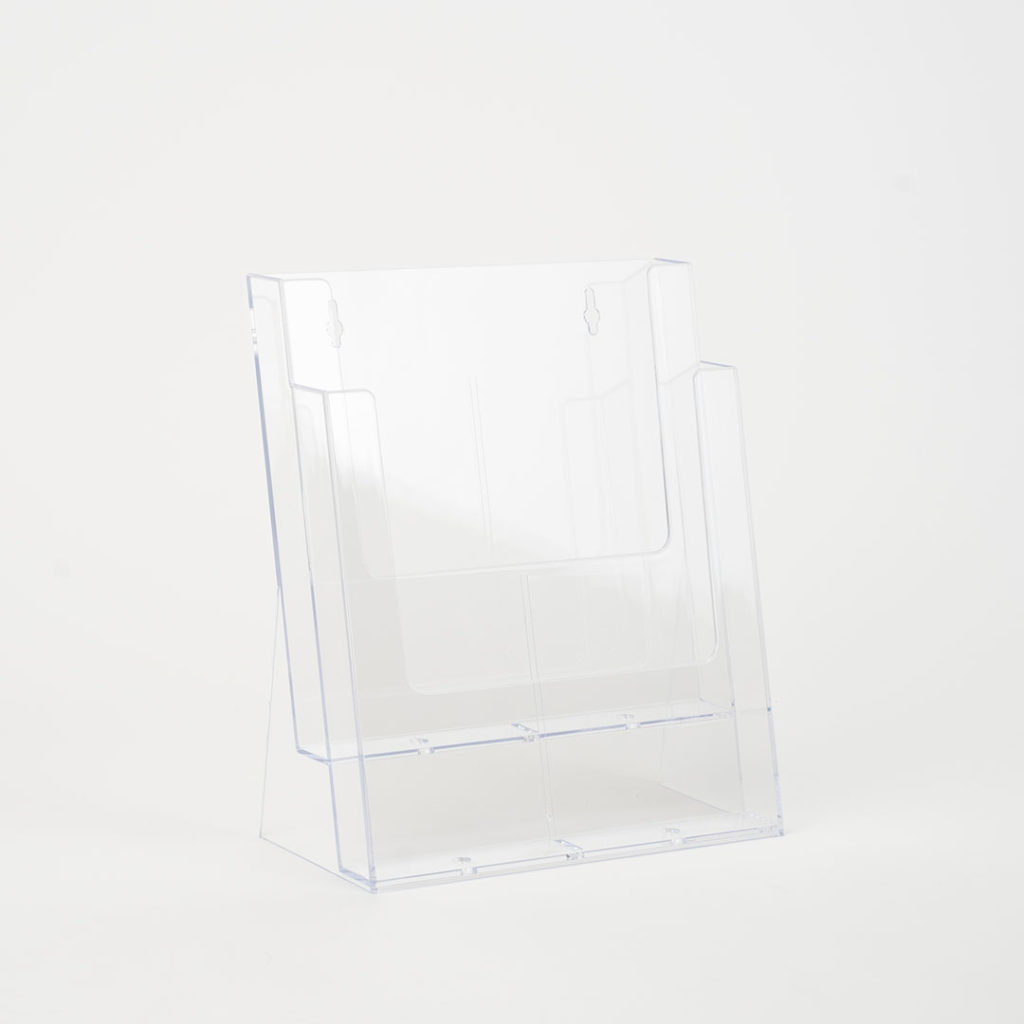 porta depliant da banco in plexiglass formato a4 verticale