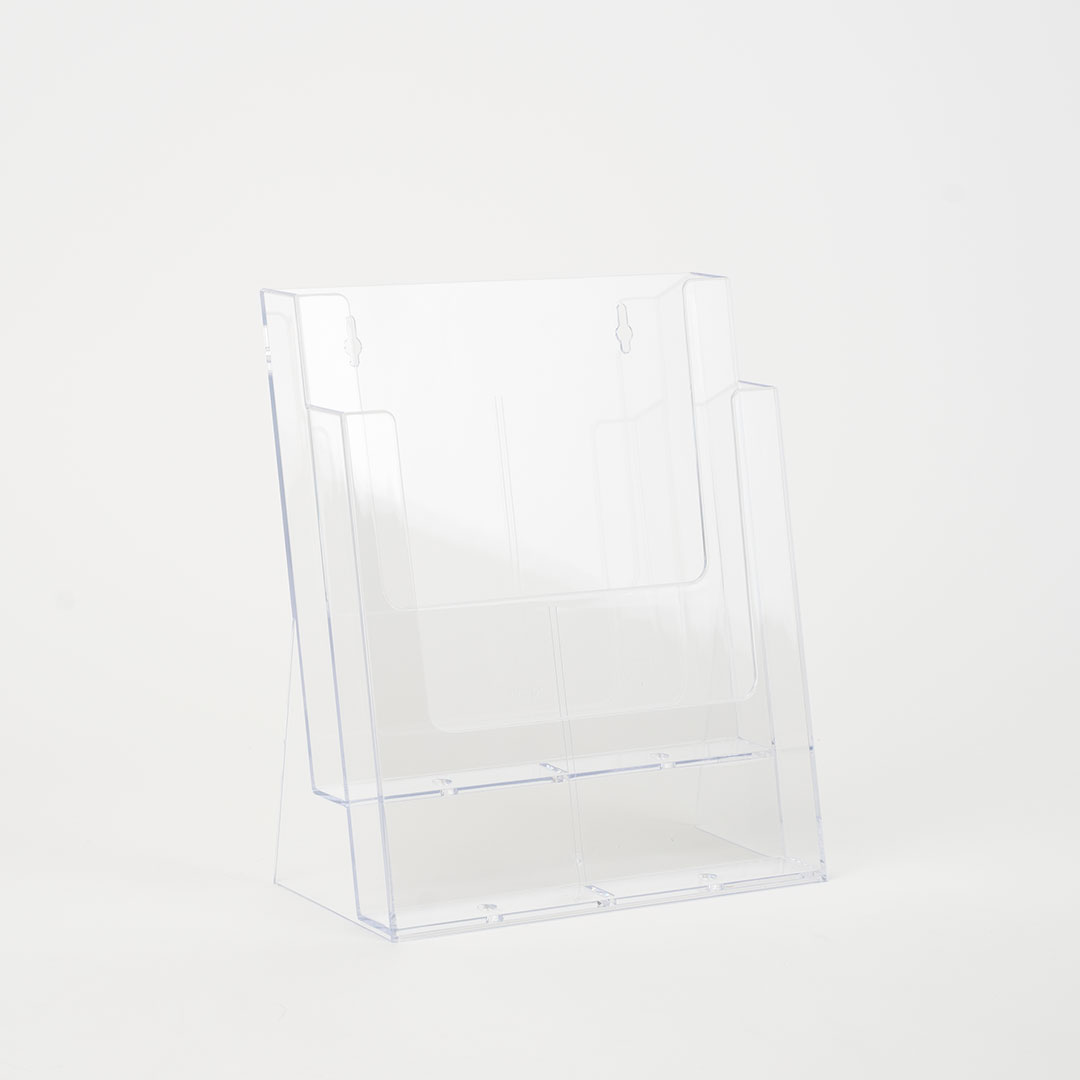 Porta Depliant da Tavolo in Plexi, 2 tasche A4 verticale - iWird