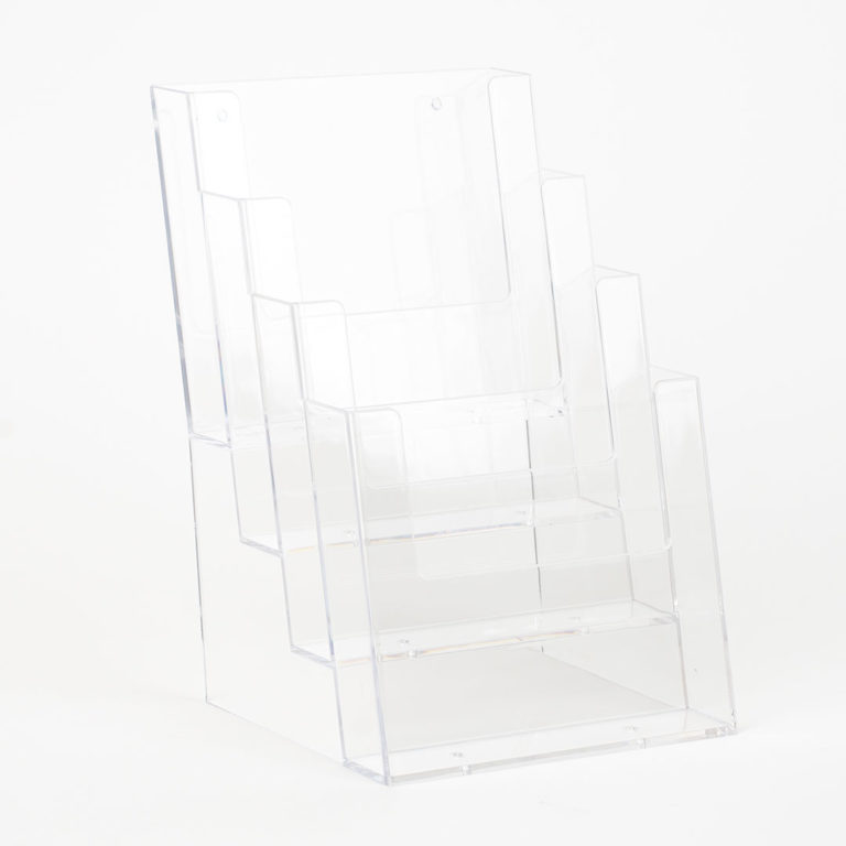 Porta Depliant da Banco PDB401 in Plexi - 4 Tasche A5