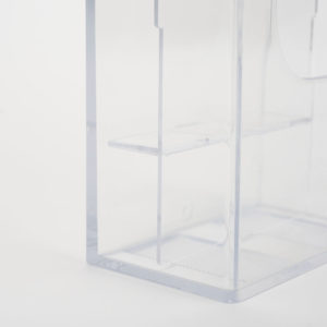 porta depliant a 2 tasche in plexiglass attacco a muro