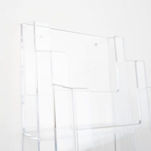 porta depliant in plexiglass trasparente divisori interni