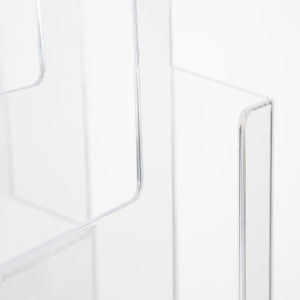 porta depliant da muro in plexiglass trasparente 4 tasche