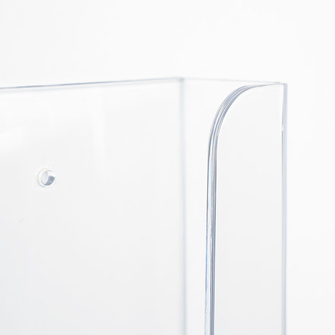 Arda A64 Modular 4-Compartment Brochure Holder - Transparent Plastic, Wall Or Counter Mount - View #10