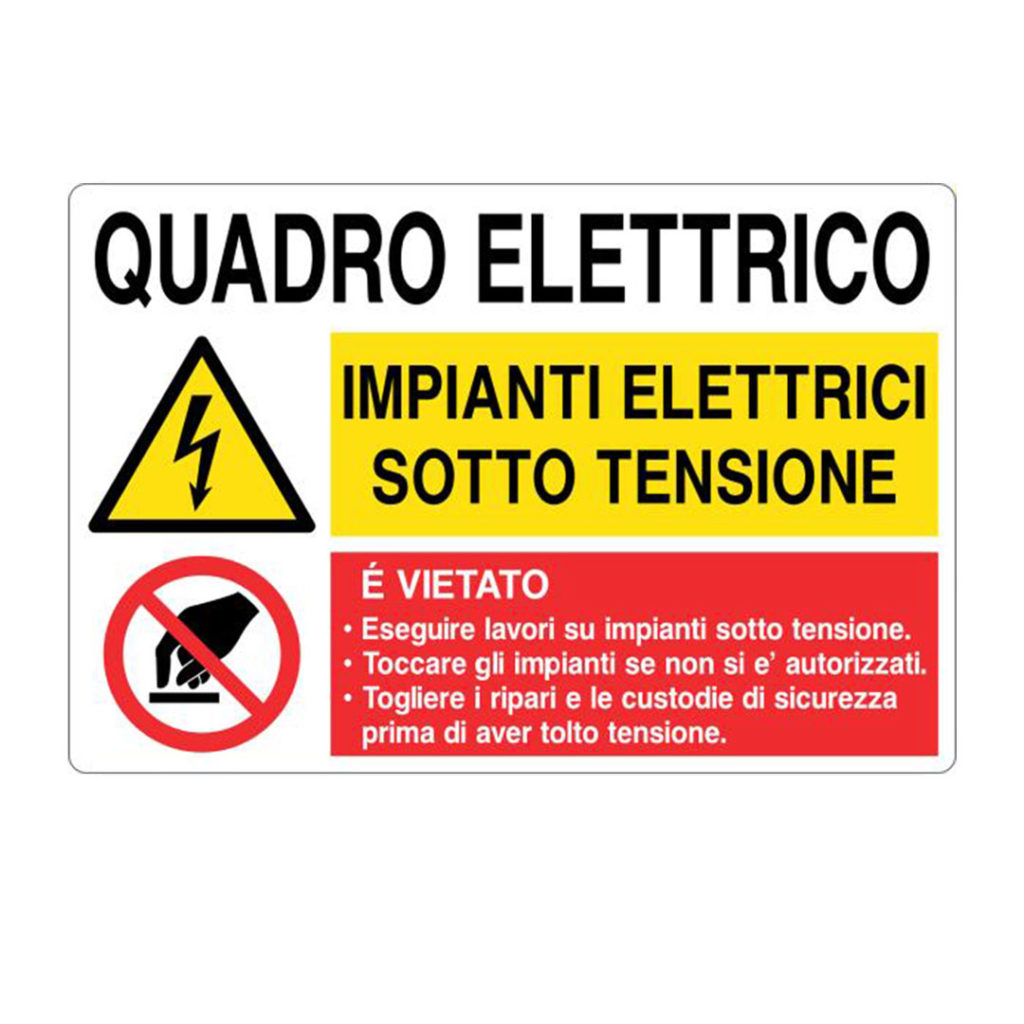 cartello normativa quadro elettrico
