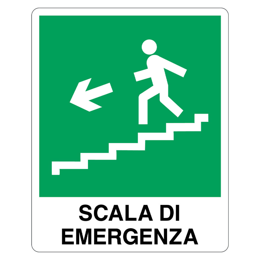 cartello scala emergenza sinistra