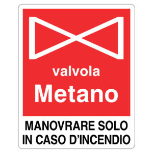 cartello valvola metano