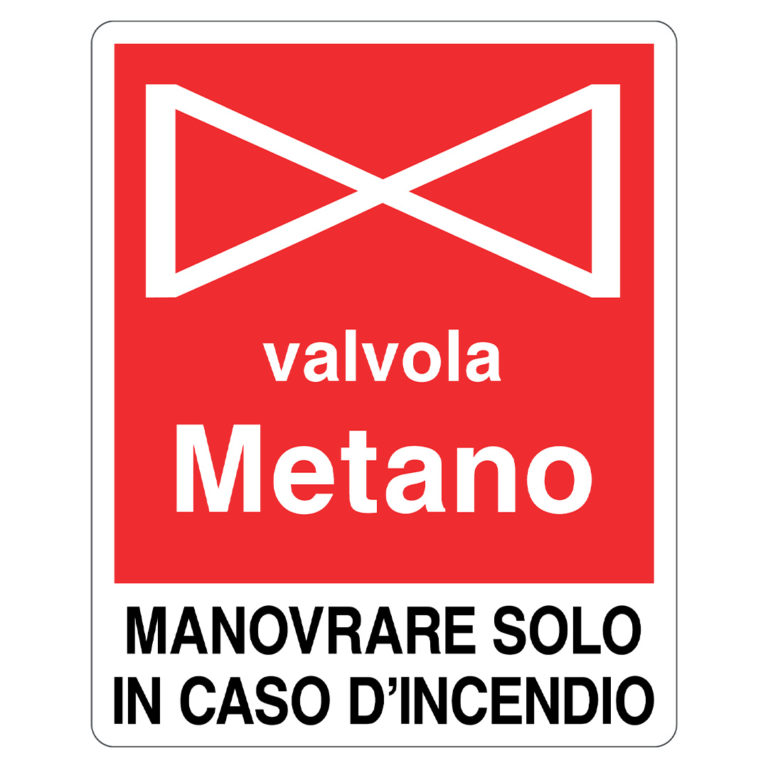 cartello valvola metano