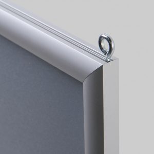 cornice in alluminio con gancio per attacco a soffitto