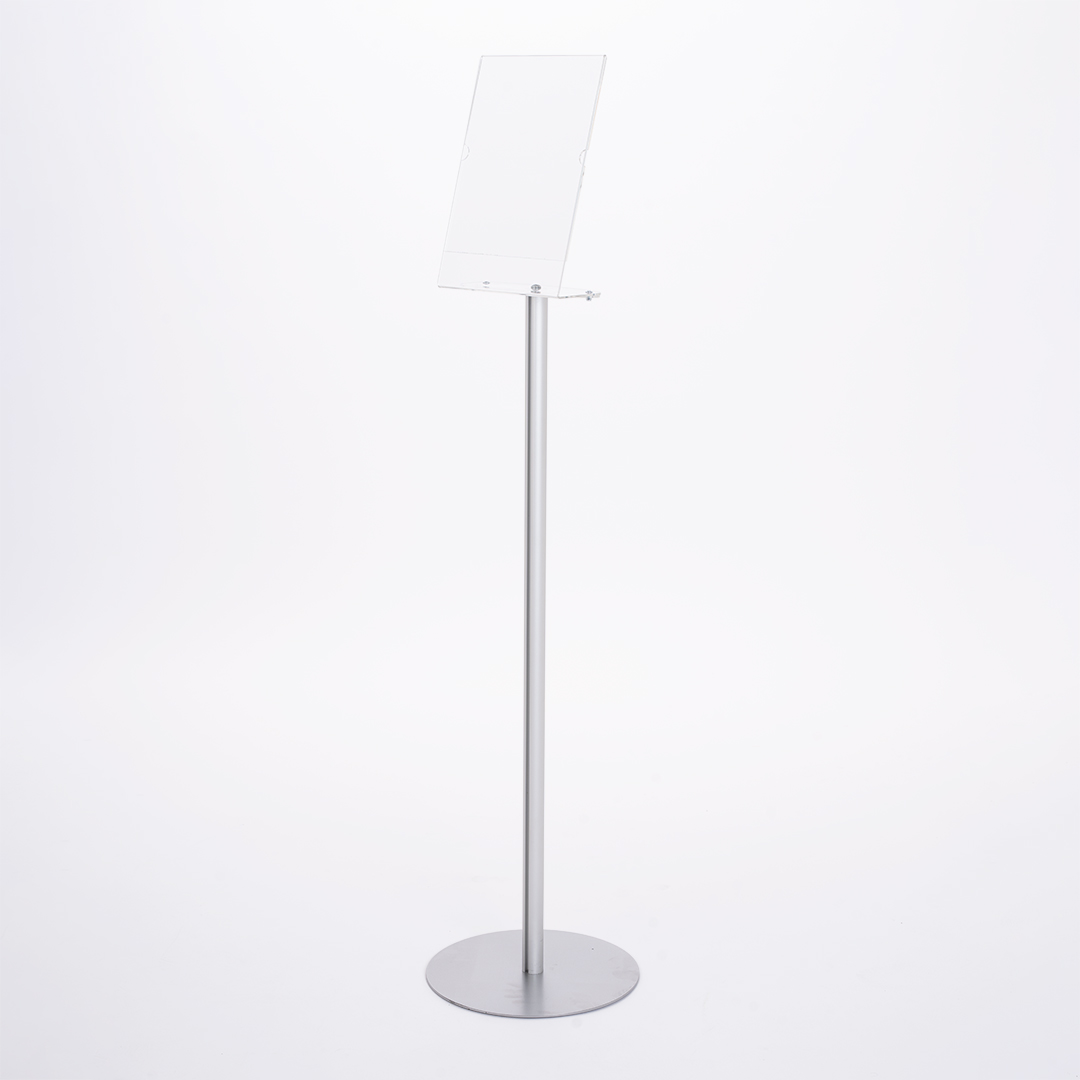 Espositore Pubblicitario Da Pavimento A Piantana – 10 Tasche A4 Orizzontali, Base Autoportante In Alluminio E Plexiglass