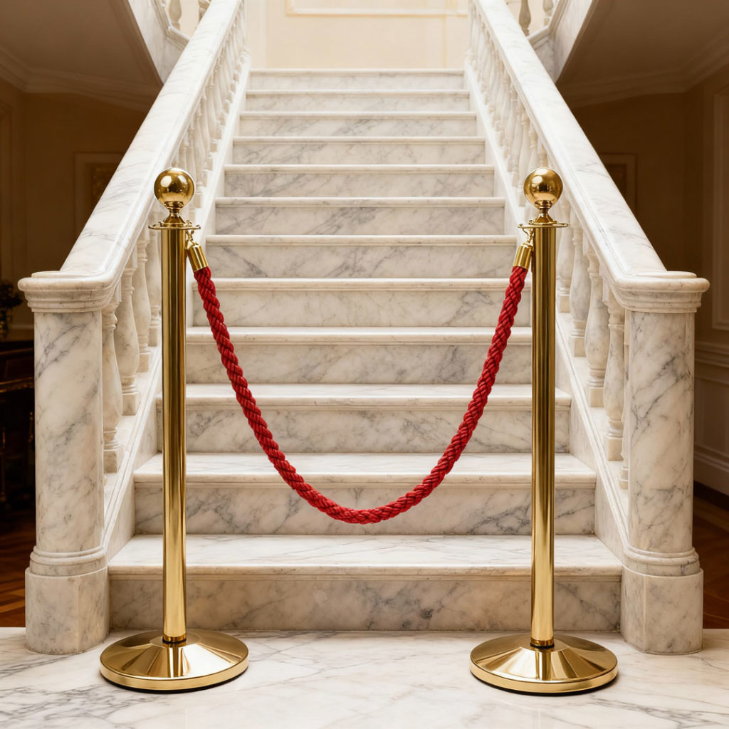 Colonnina segnapercorso con cordone rosso