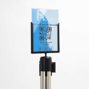 porta avvisi a4 verticale per colonnine segnapercorso con nastro 5 metri