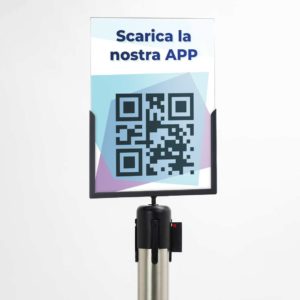 porta avvisi per colonnine con nastro 5 metri