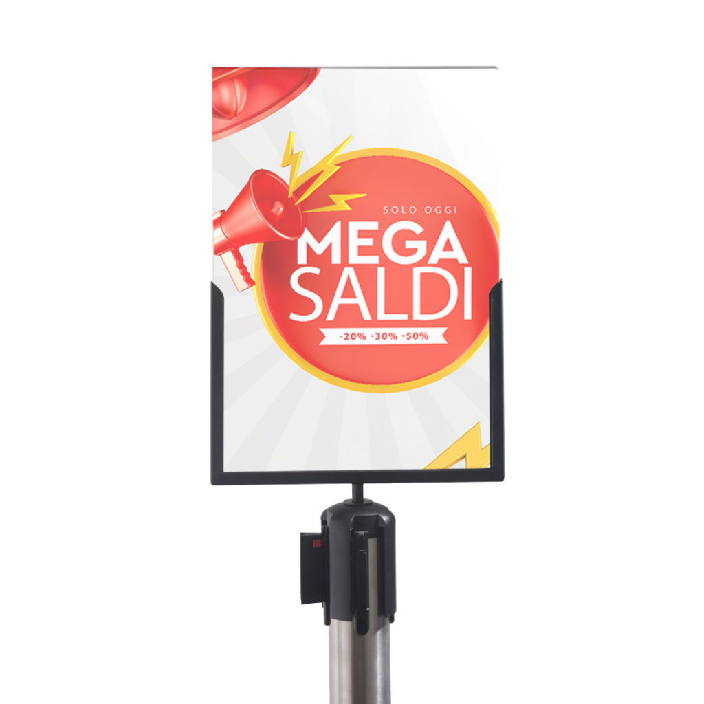 porta avvisi per colonnine con nastro 3 metri