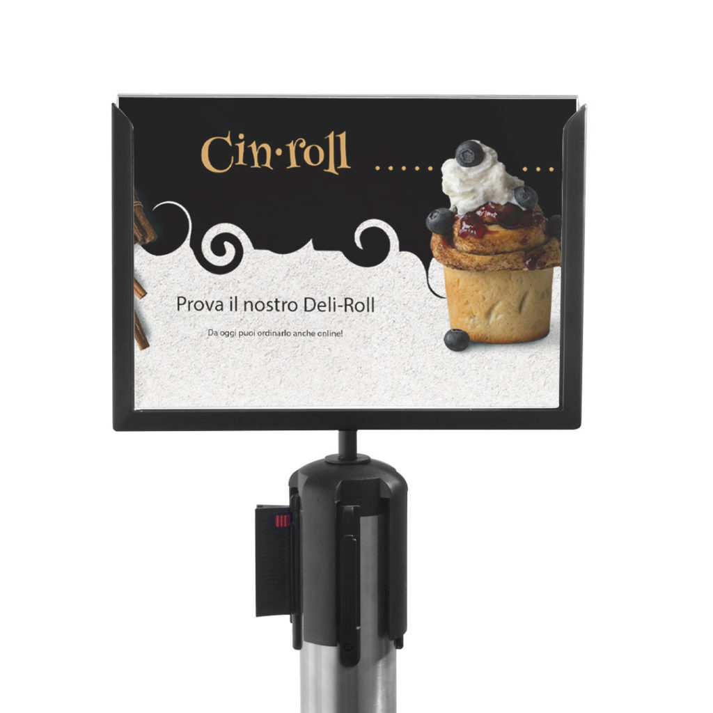 porta avvisi per colonnine segnapercorso con nastro 3 metri