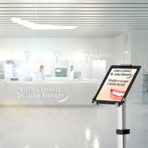 espositore porta tablet per studi medici