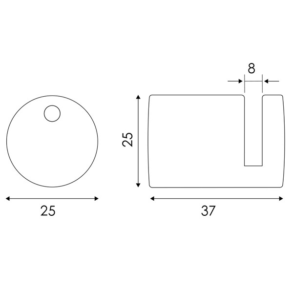 Distanziale perimetrale in alluminio finitura argento satinato, disegno tecnico