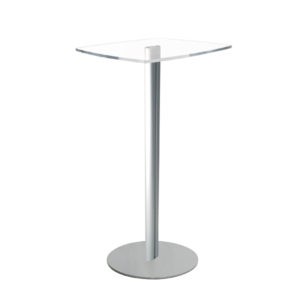 Tavolo Help Desk in plexiglass con base a 2 montanti in alluminio