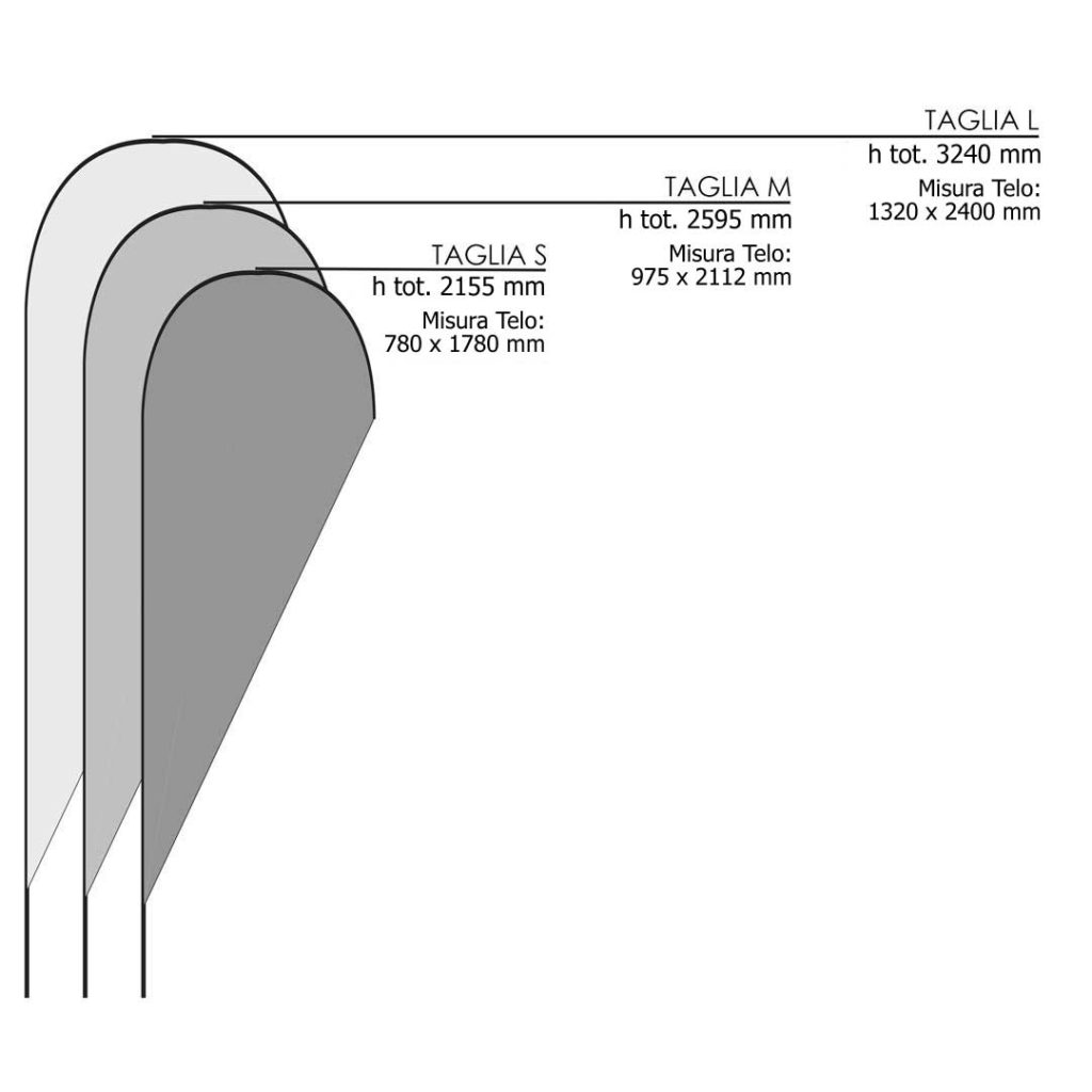bandiera a goccia dimensioni