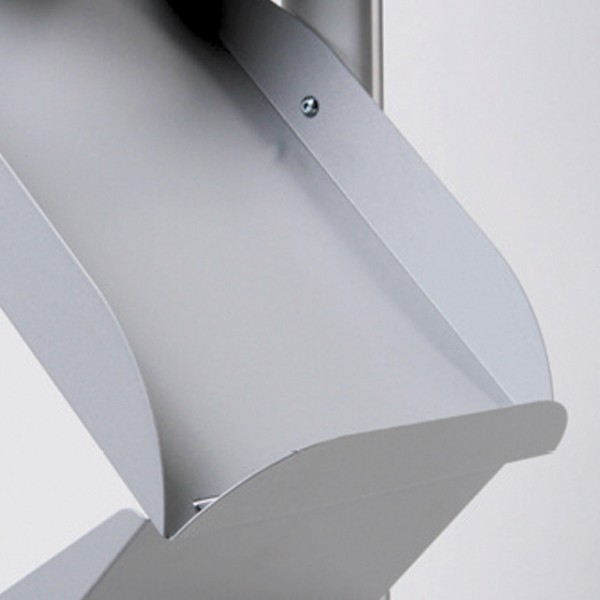 Espositore da terra pieghevole ZIG ZAG con 6 ripiani porta brochure A4