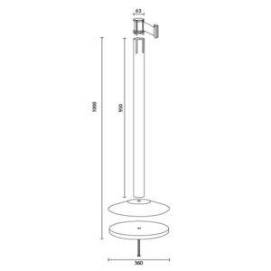 disegno tecnico colonnine con nastro