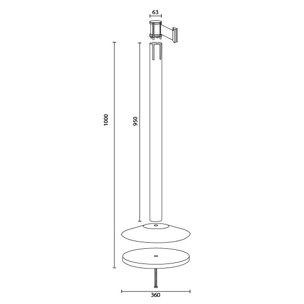 disegno tecnico colonnine con nastro