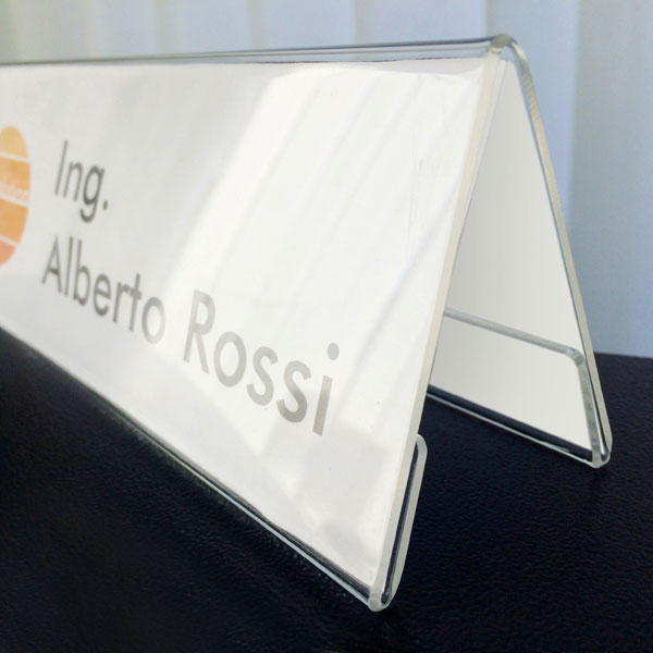 5 Espositori Da Tavolo In Acrilico Trasparente GALPADA – Doppia Faccia, 200x100 Mm, Per Targhette, Conferenze, Fiere E Ricevimenti
