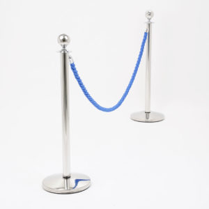 colonnina silver cromato con cordone blu