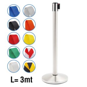colonnina con nastro segna percorso blu per eventi