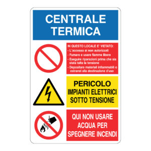 cartello normativa centrale termica