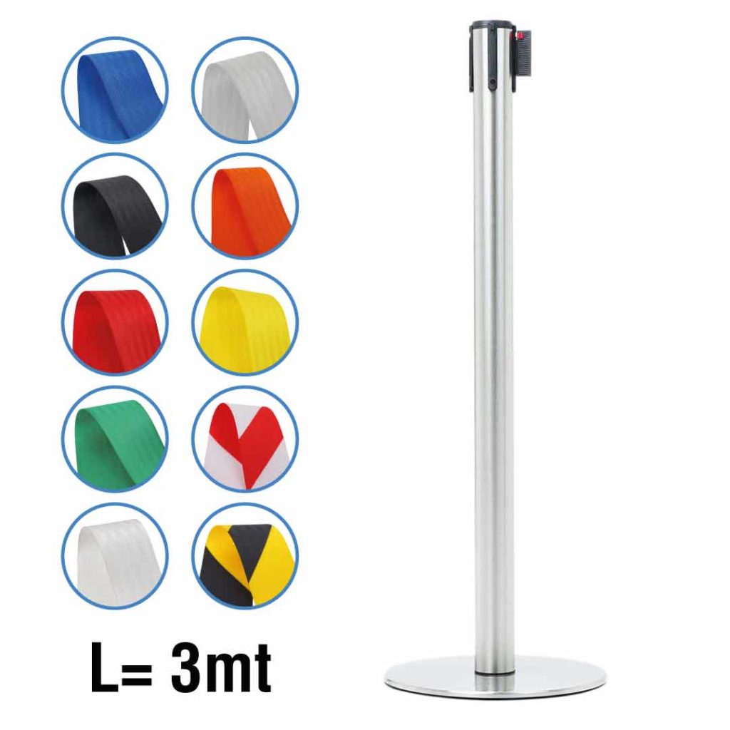 colonnina segna percorso con nastro