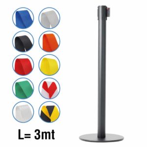 colonnina autoportante finitura nero opaco con base piatta